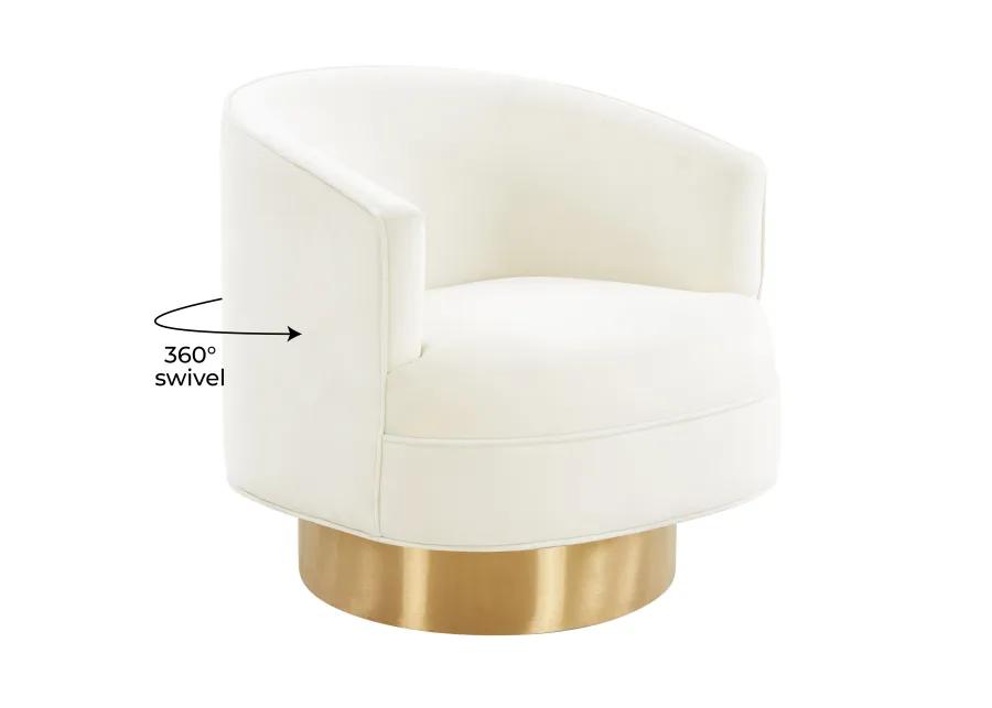 Stella Cream Velvet Swivel Chair