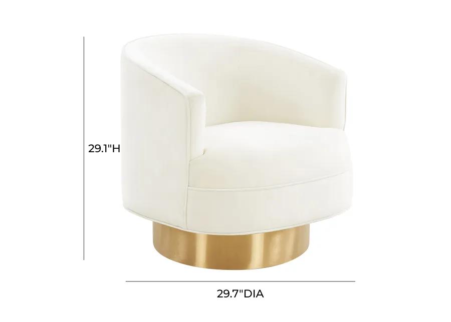 Stella Cream Velvet Swivel Chair