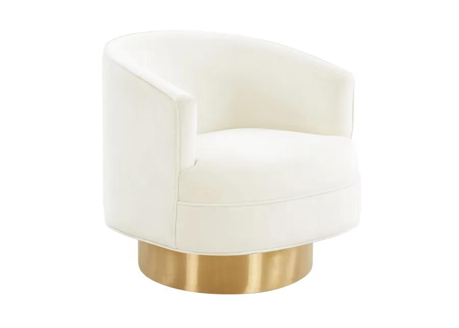 Stella Cream Velvet Swivel Chair