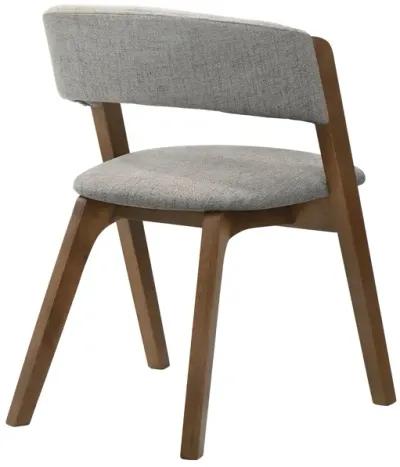 Rowan Gray Upholstered Dining Chairs in Walnut Finish - Set of 2