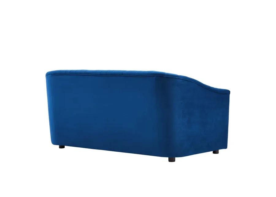 Announce Performance Velvet Channel Tufted Loveseat