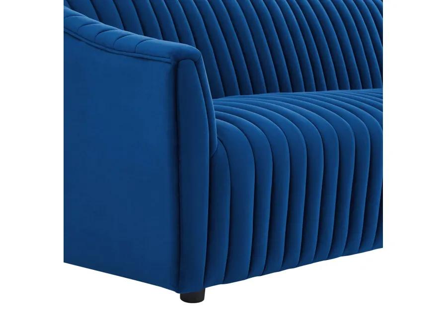 Announce Performance Velvet Channel Tufted Loveseat