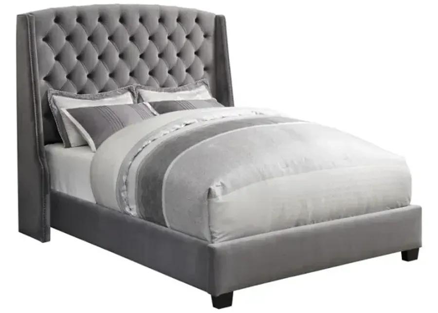 Pissarro Eastern King Tufted Upholstered Bed Grey