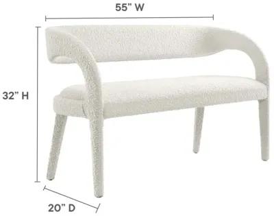 Pinnacle Boucle Fabric Accent Bench