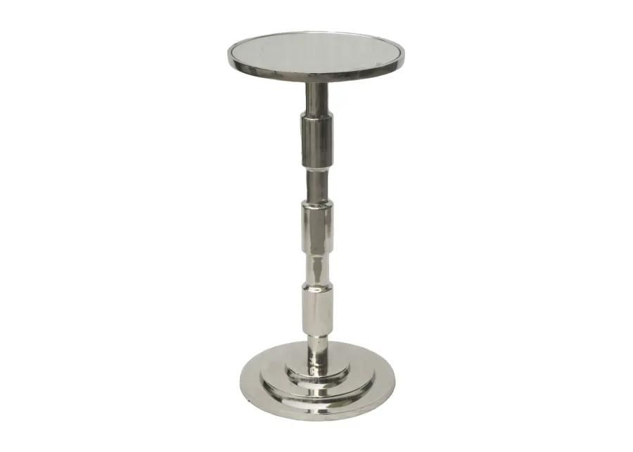 Metal, 10"dx21"h Side Table W/ Mirror Top, Silver