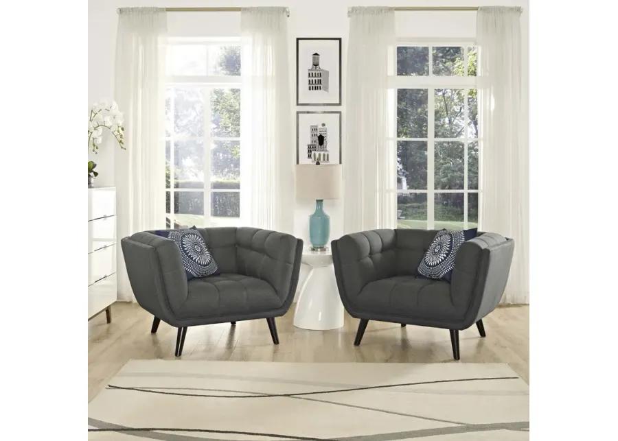 Bestow 2 Piece Upholstered Fabric Armchair Set