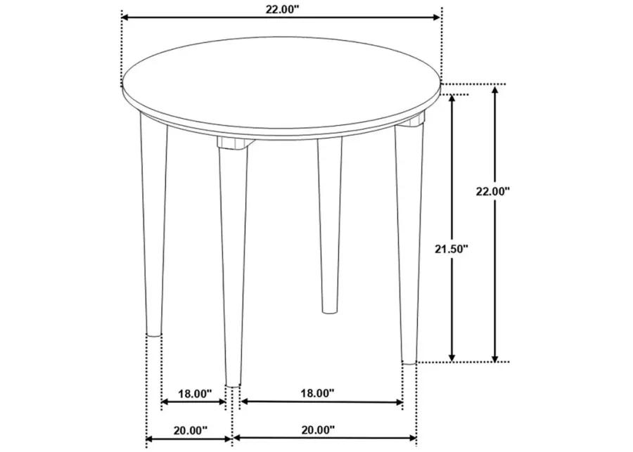 Aldis Round Marble Top End Table White and Natural