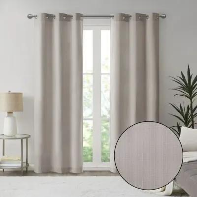 Madison Park Galen Taupe Basketweave Room Darkening Curtain Panel Pair