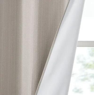 Madison Park Galen Taupe Basketweave Room Darkening Curtain Panel Pair