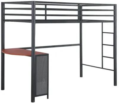 Fisher 2-piece Metal Workstation Loft Bed Set Gunmetal