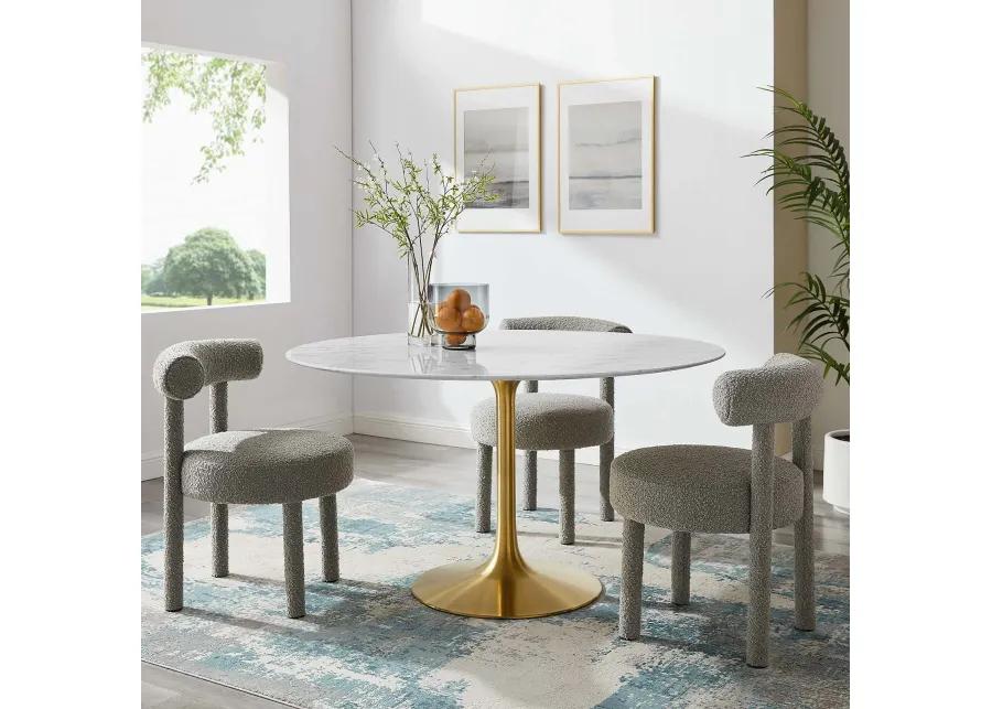 Lippa 54" Round Artificial Marble Dining Table