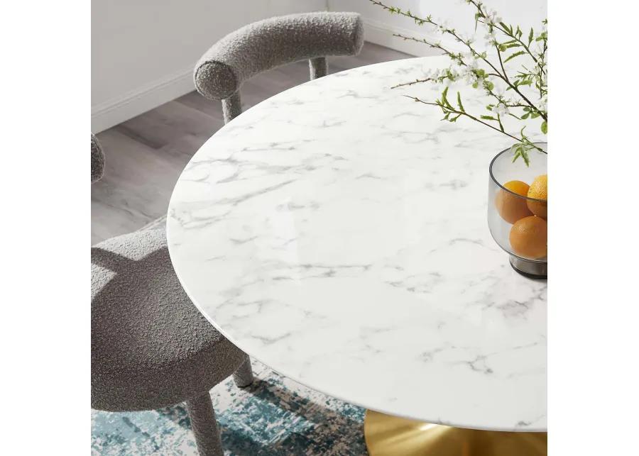 Lippa 54" Round Artificial Marble Dining Table