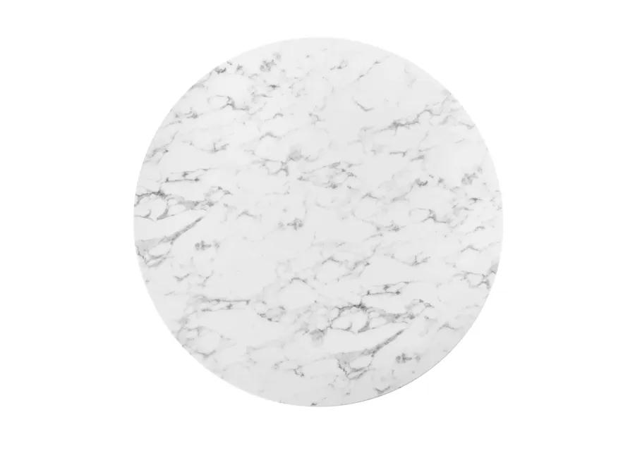 Lippa 54" Round Artificial Marble Dining Table