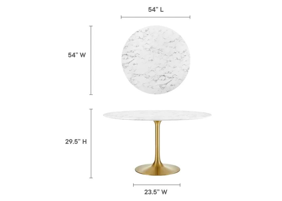 Lippa 54" Round Artificial Marble Dining Table