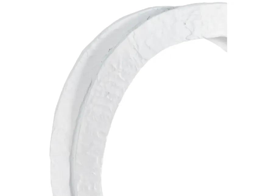 11" Oval Loops Sculpture Volcano Texture, White/bl