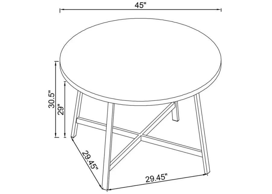 Alcott Round Faux Carrara Marble Top Dining Table Chrome