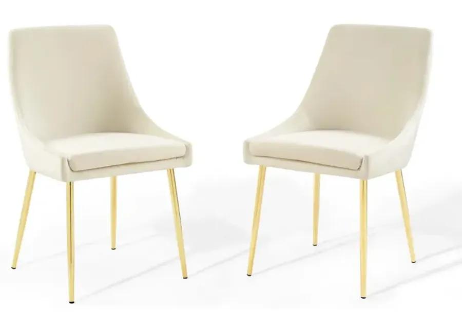 Viscount Performance Velvet Dining Chairs - Set of 2