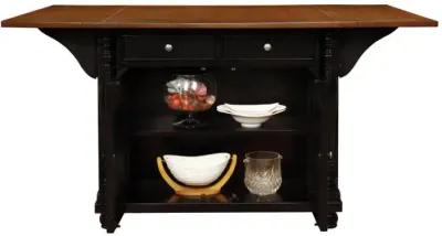 Slater 2-drawer Kitchen Island with Drop Leaves Brown and Black