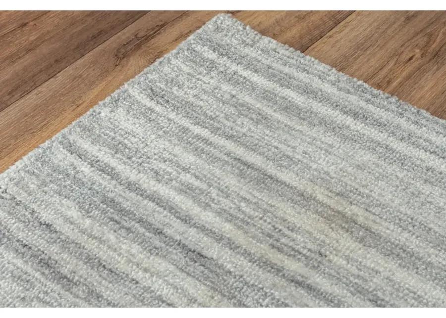 Seasand Lt. Gray Muted Stripe Recycled Polyester 5' x 7'6" Rectangle Rug