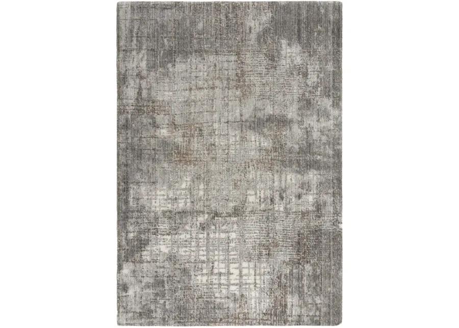 Ankara Gray Abstract Recycled Polyester 5'2" x 7'9" Rectangle Rug