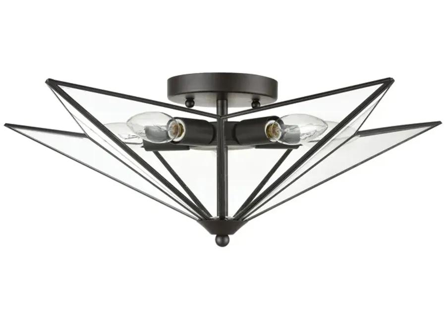 Moravian Star 21" Wide 5-Light Flush Mount - Oil Rubbed Bronze