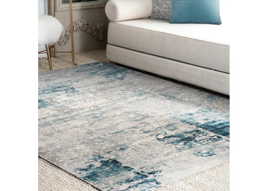 ARIELLA Blue & grey Rectangle 7'10 x 10'2 Rug