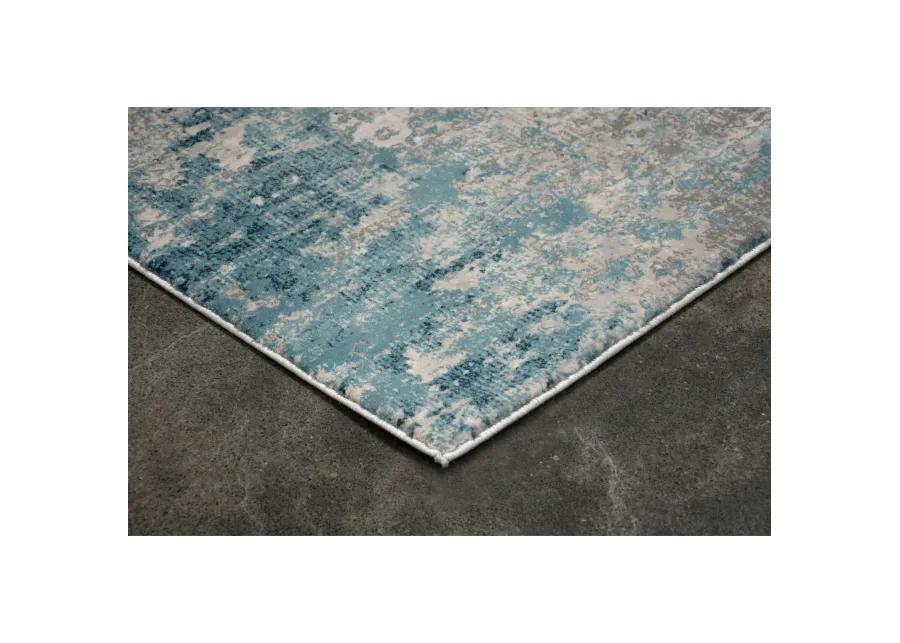 ARIELLA Blue & grey Rectangle 7'10 x 10'2 Rug