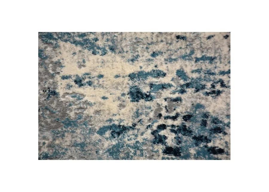 ARIELLA Blue & grey Rectangle 7'10 x 10'2 Rug