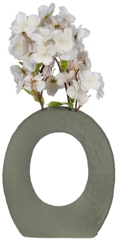 10" Textured Open Cut-out With Vase Opening, Sage