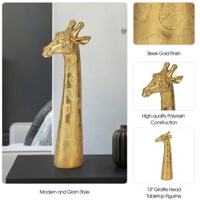 16" Giraffe Head Tabletop Decor, Gold