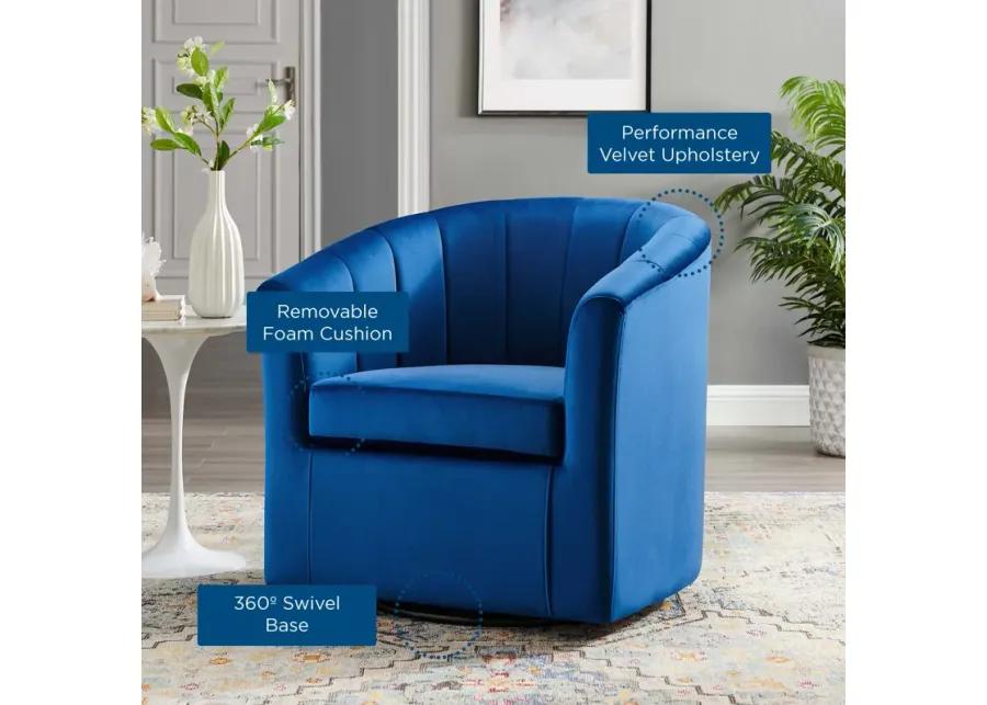 Prospect Performance Velvet Swivel Armchair