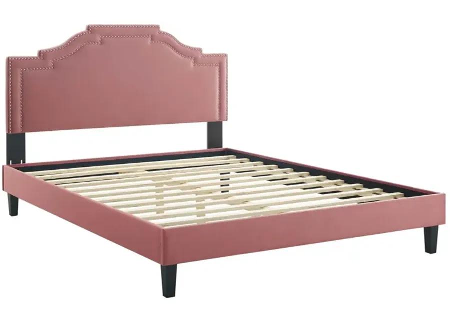 Adelaide Performance Velvet Queen Platform Bed