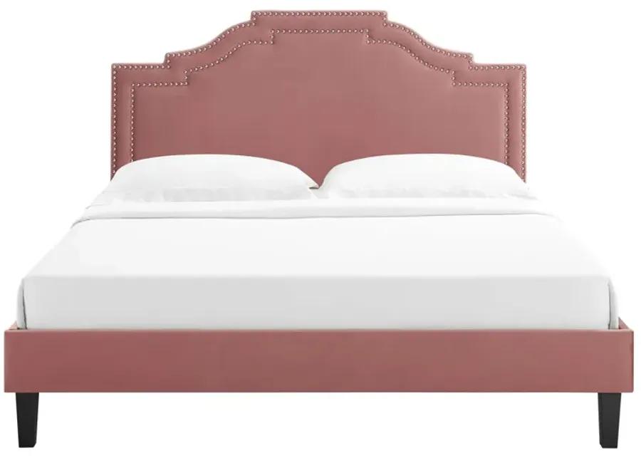 Adelaide Performance Velvet Queen Platform Bed