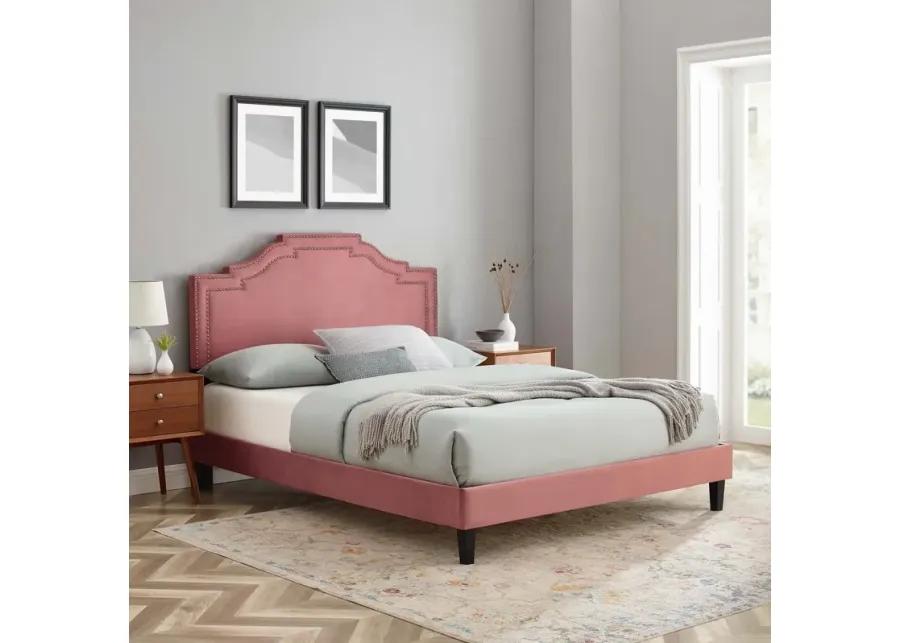 Adelaide Performance Velvet Queen Platform Bed