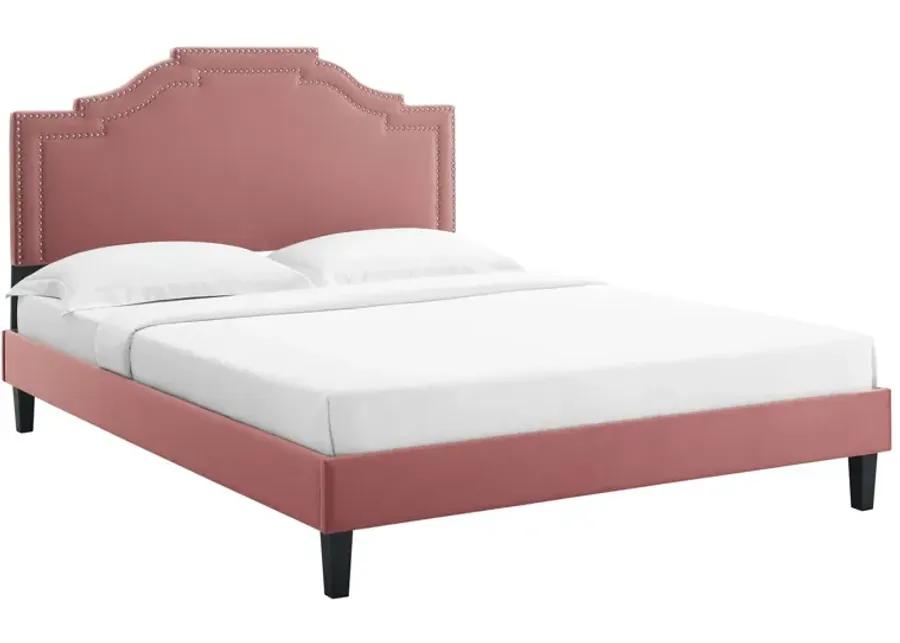 Adelaide Performance Velvet Queen Platform Bed