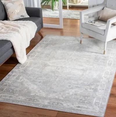 Brentwood 852 Grey / Beige 5'-3" X 7'-6" Medium Rectangle Powerloomed Rug