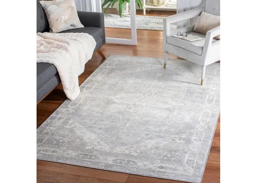 Brentwood 852 Grey / Beige 5'-3" X 7'-6" Medium Rectangle Powerloomed Rug