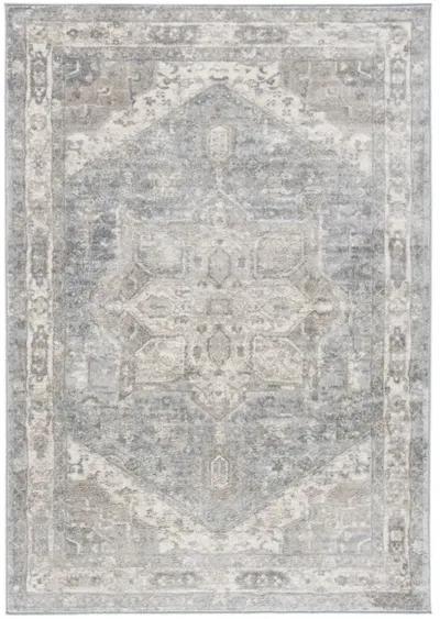 Brentwood 852 Grey / Beige 5'-3" X 7'-6" Medium Rectangle Powerloomed Rug