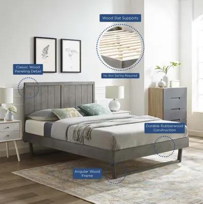 Alana Twin Wood Platform Bed With Angular Frame