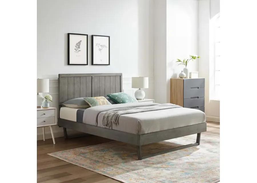 Alana Twin Wood Platform Bed With Angular Frame