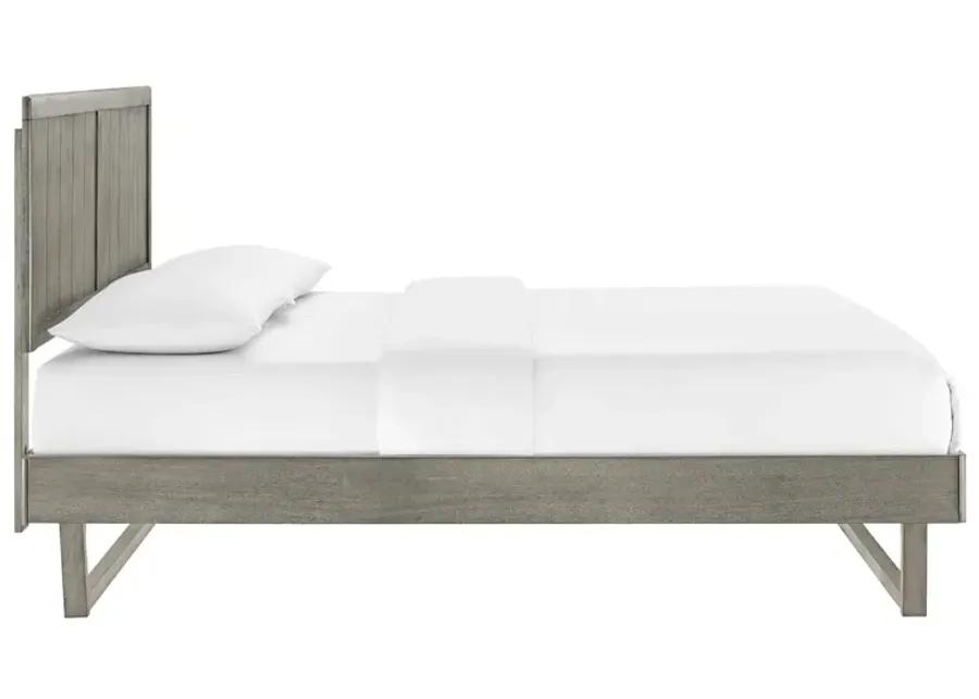 Alana Twin Wood Platform Bed With Angular Frame