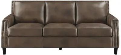 Leaton Upholstered Recessed Arms Sofa Brown Sugar