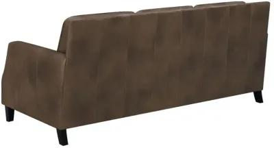 Leaton Upholstered Recessed Arms Sofa Brown Sugar