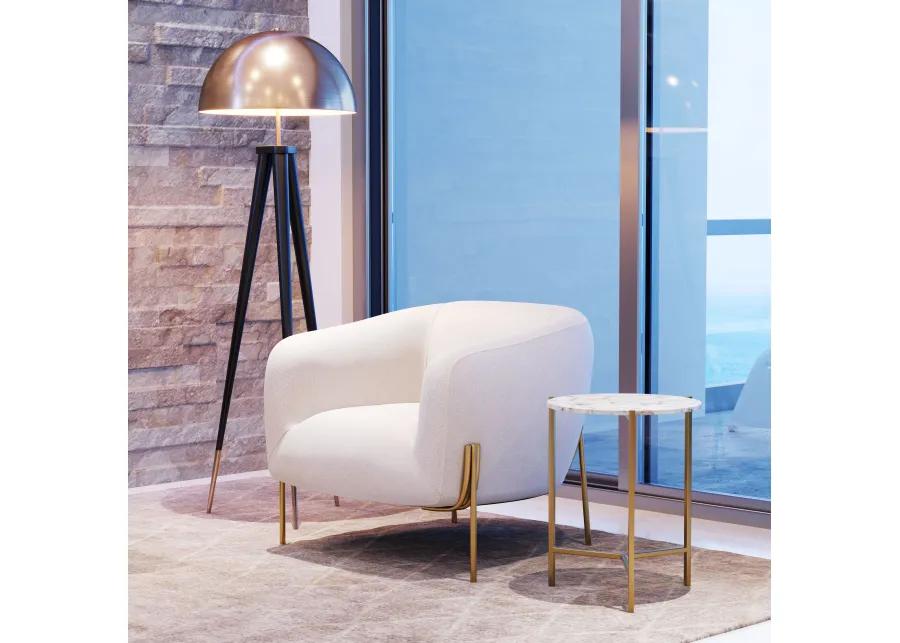 Haru Side Table White & Gold