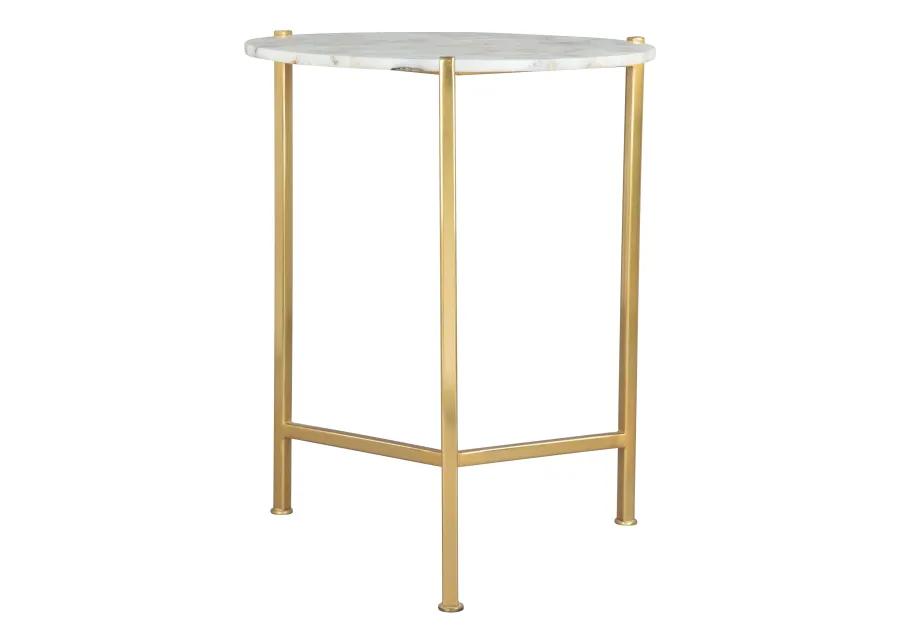 Haru Side Table White & Gold