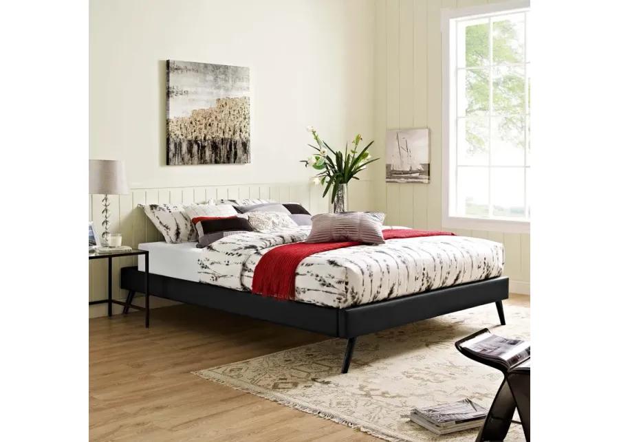 Loryn Full Vinyl Bed Frame with Round Splayed Legs