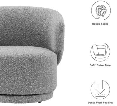 Celestia Boucle Fabric Swivel Chair