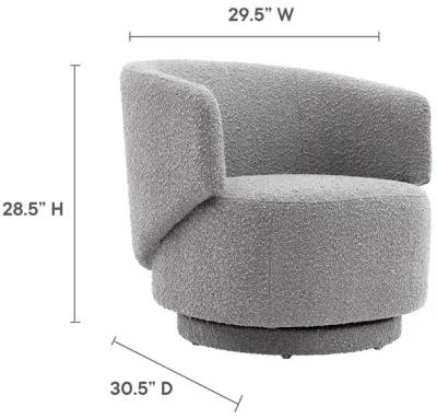 Celestia Boucle Fabric Swivel Chair