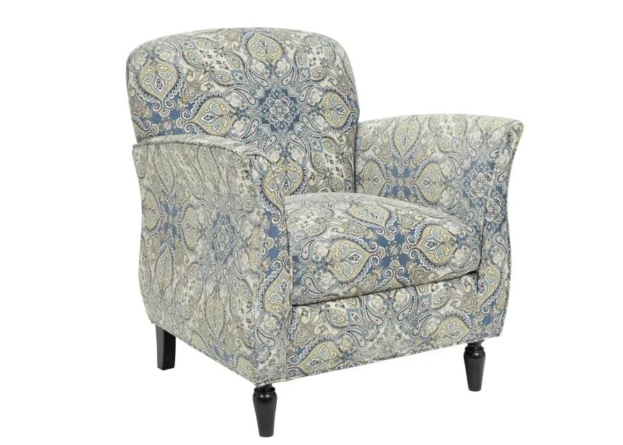 Madison Park Escher Blue Multi/Brown Accent Chair