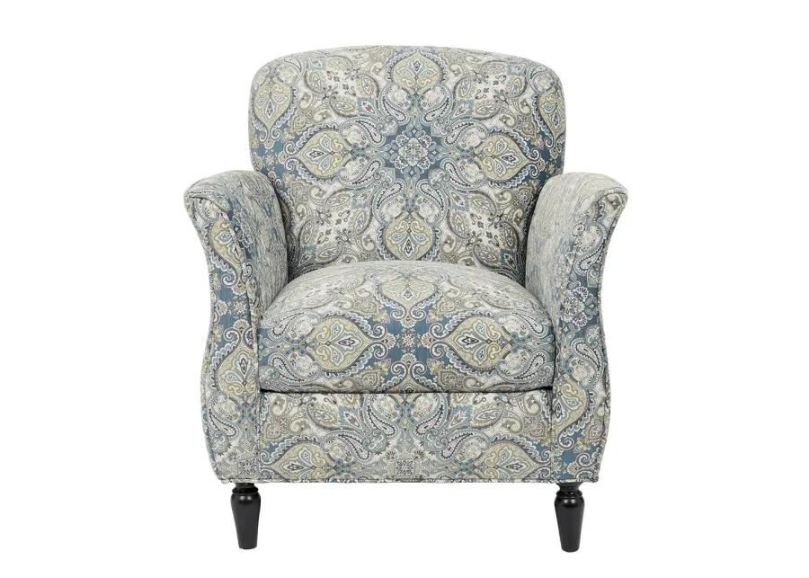 Madison Park Escher Blue Multi/Brown Accent Chair